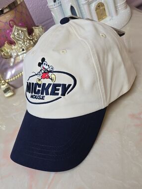 NWT Primark X Disney Mickey Mouse Dad Cap One Size Cream & Navy Blue